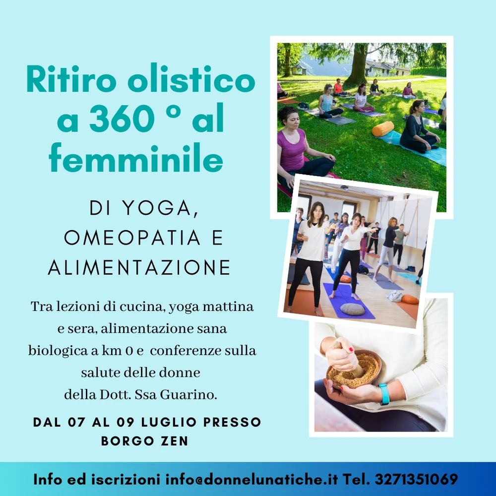 Locandina della seconda data del ritiro, dal 7 al 9 luglio al Borgo Zen